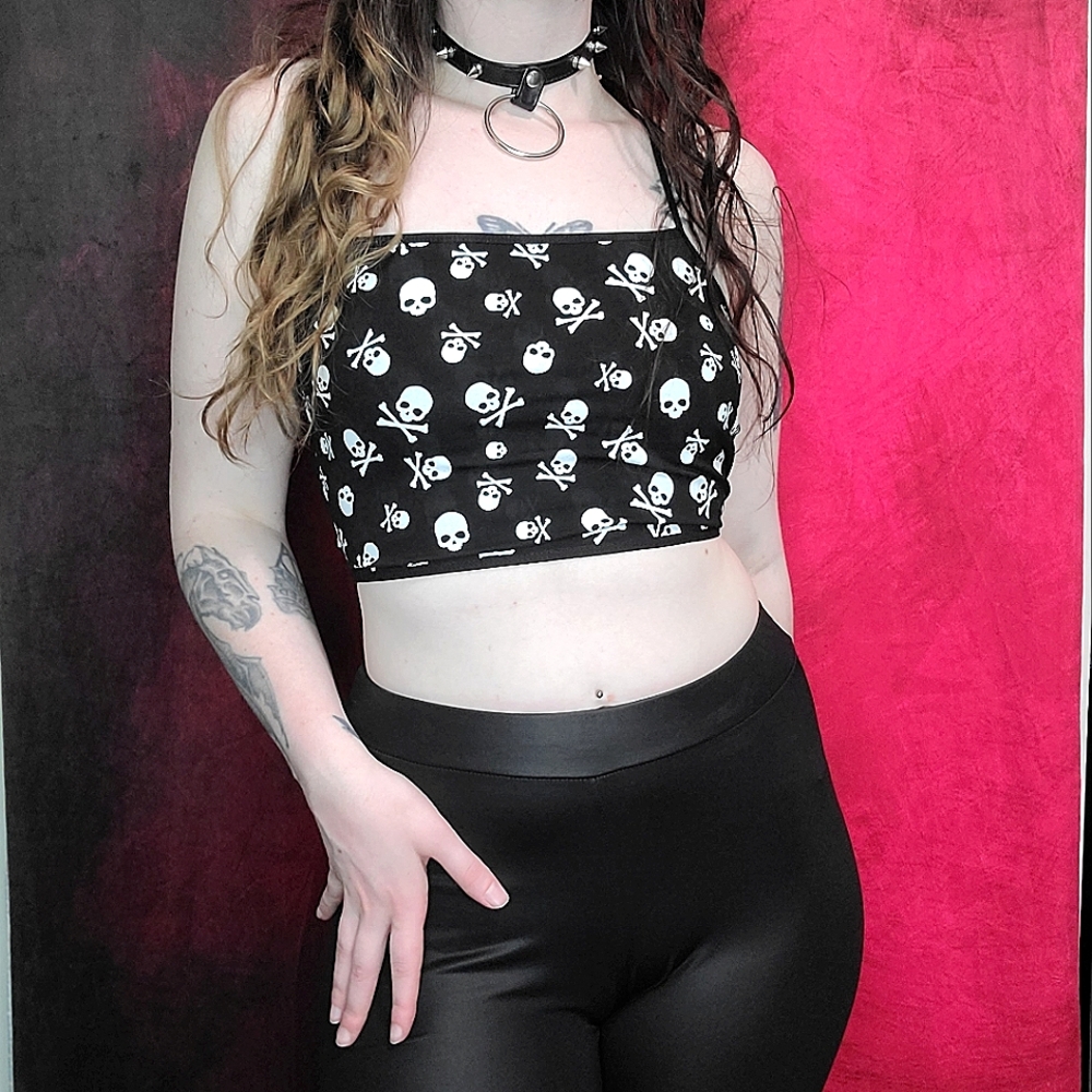 Skull and Crossbones Crop Top